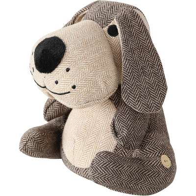 Tweed Fabric Woven Polyester Exterior Puppy Dog Door Stopper