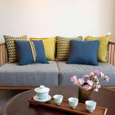 45cm x 45cm indoor yellow sofa pillow cushion sets