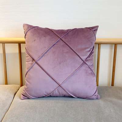 Private label purple cotton throw pillow cushion cover