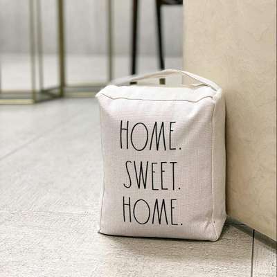 Home Sweet Home Decorative Stuffed Fabric Door Stopper Bag